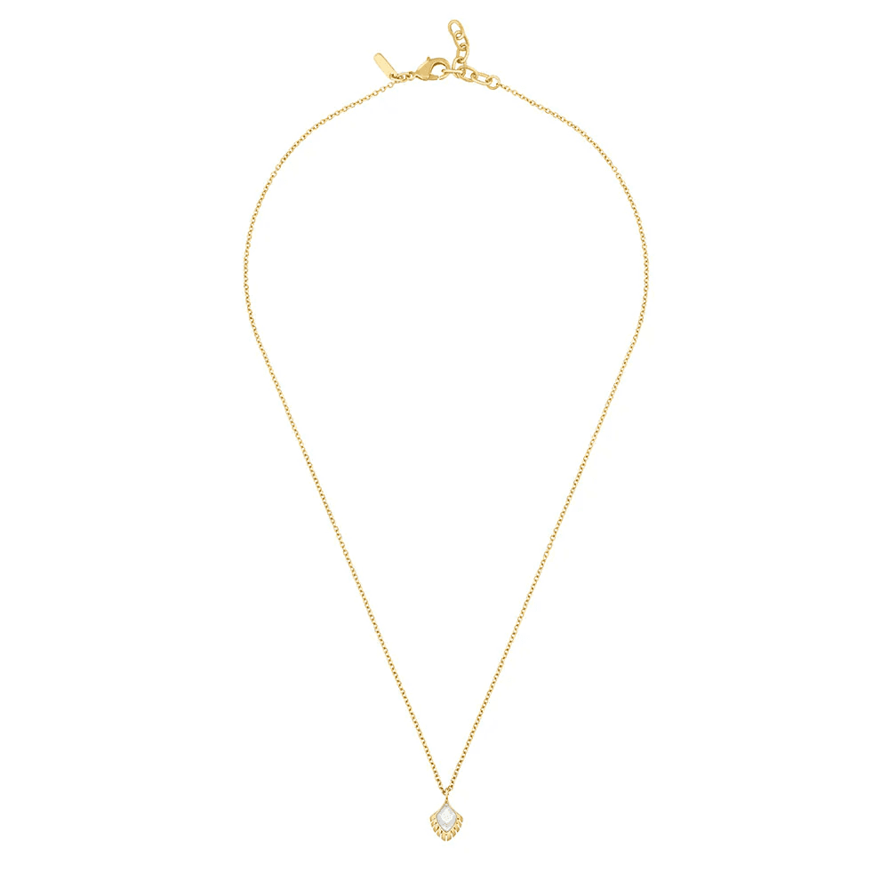 Lalique Paon Pendant - White Pearly Clear Crystal 18K Yellow Gold-Plated  by  Lalique at   FormFluent Sydney, Australia