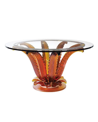 Lalique Cactus Coffee Table Amber Crystal Furniture by  Lalique at   FormFluent Sydney, Australia