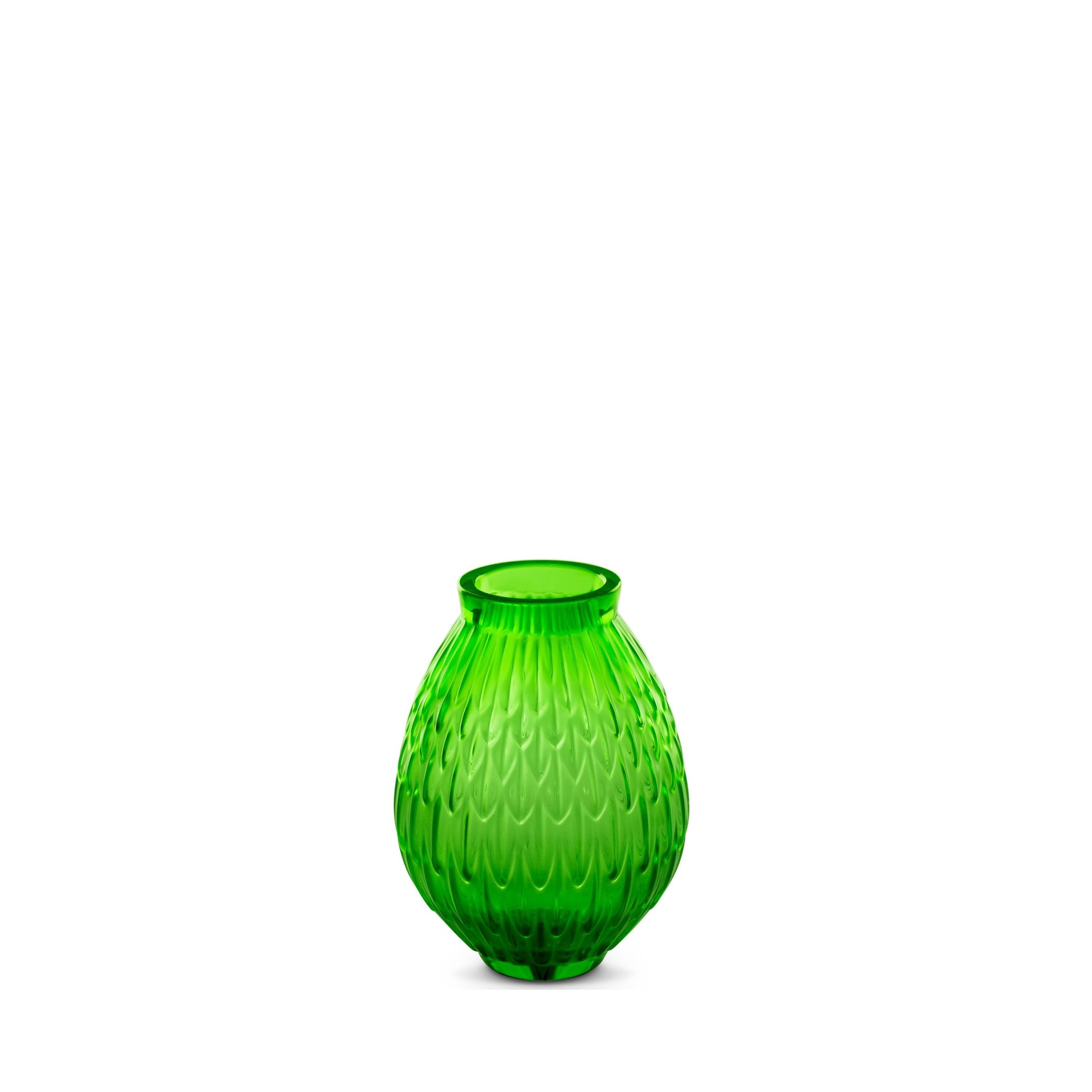 Plumes Small Vase Lalique amazon green crystal