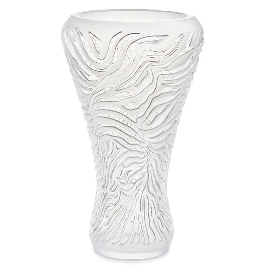 Buy Authentic Lalique Lalique Zèbre Vase Clear Crystal Shiny Relief Limited Edition Vase - FormFluent Sydney Australia