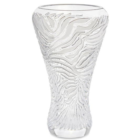 Buy Authentic Lalique Lalique Zèbre Vase Clear Crystal Satin Finish Relief Vase - FormFluent Sydney Australia