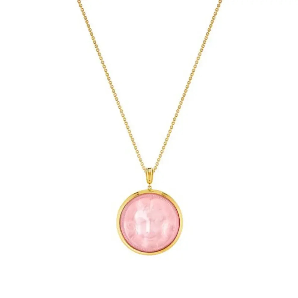  Lalique Aréthuse Round Large Pendant - Clear Crystal Silver  by Lalique at  FormFluent