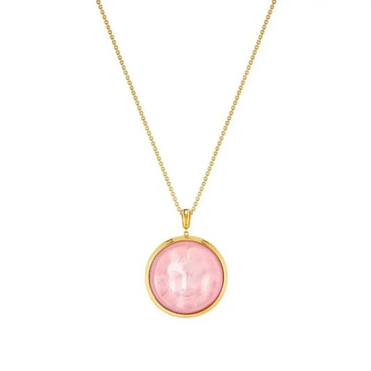  Lalique Aréthuse Round Large Pendant - Clear Crystal Silver  by Lalique at  FormFluent