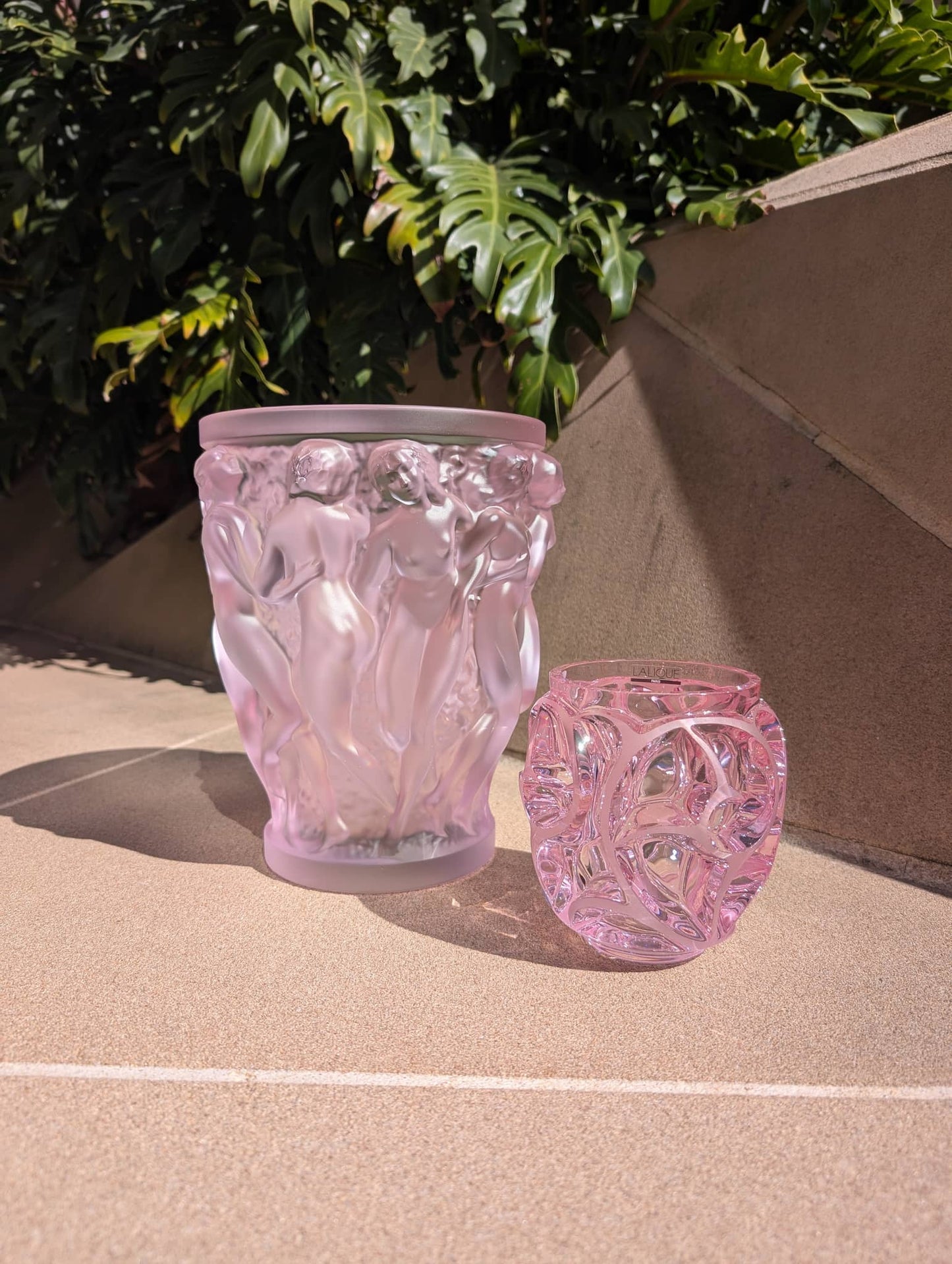 Lalique Bacchantes Vase Pink Lustre Crystal Vase by Lalique at  FormFluent Sydney, Australia