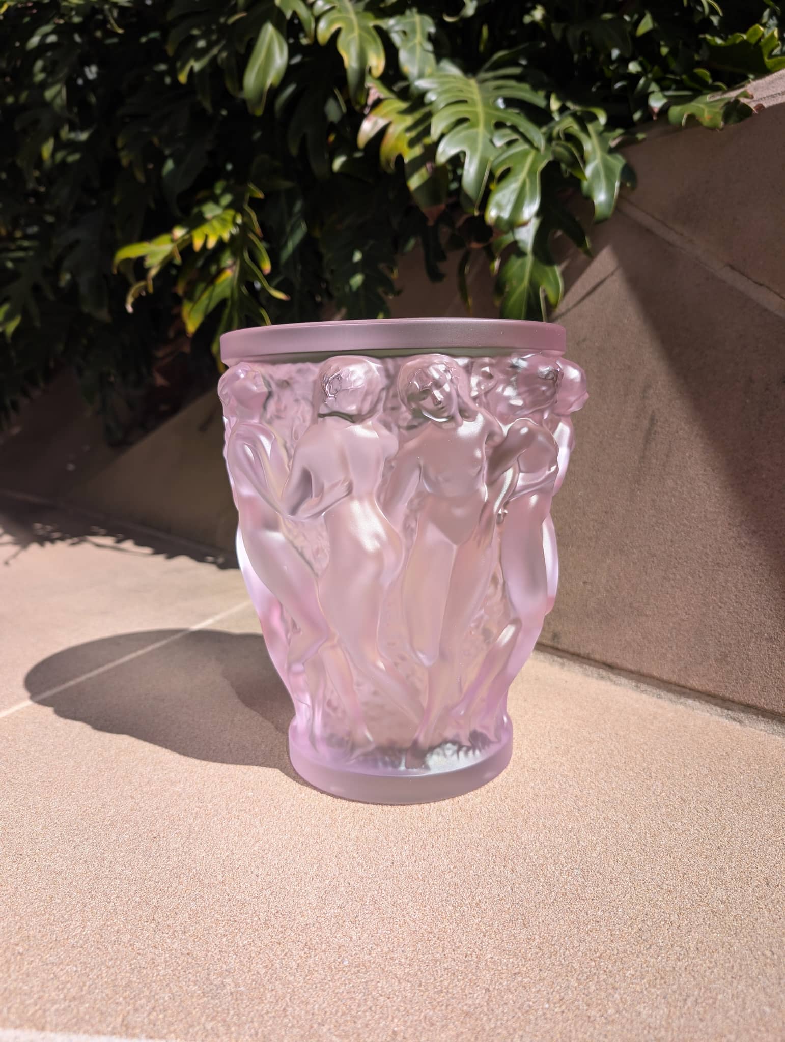 Lalique Bacchantes Vase Pink Lustre Crystal Vase by Lalique at  FormFluent Sydney, Australia