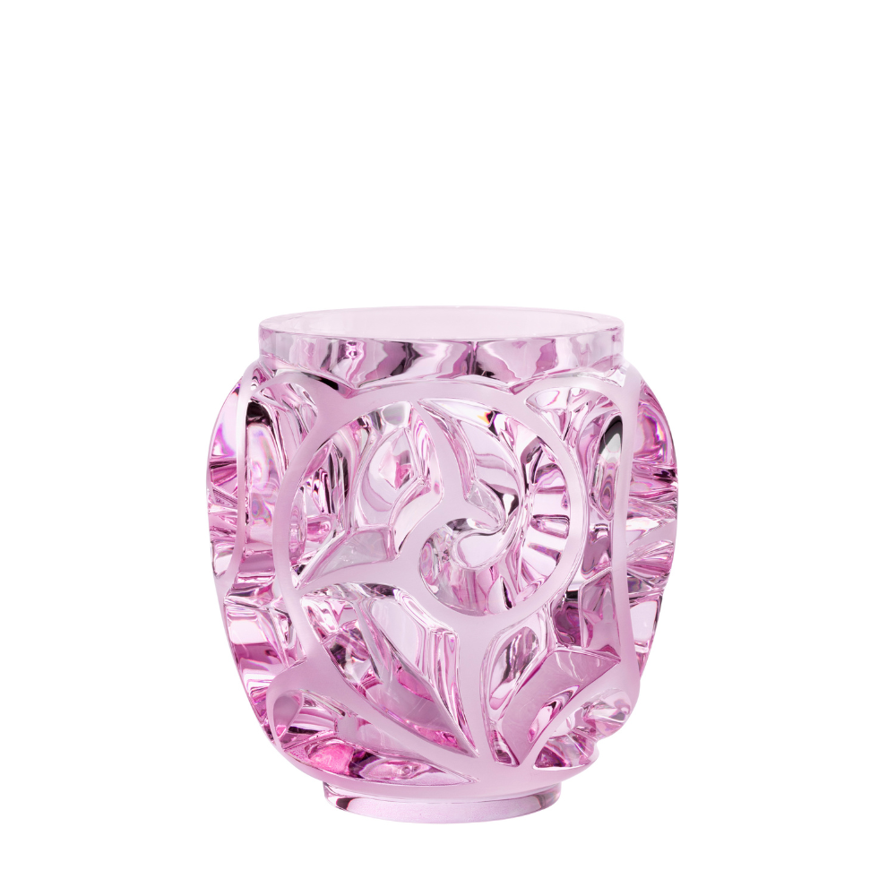 Tourbillons Vase Lalique pink lustre crystal