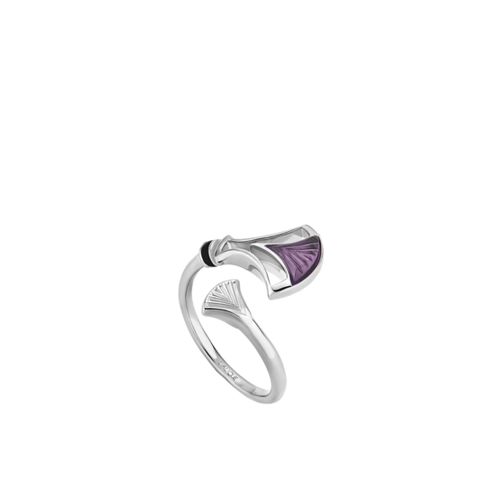 Buy Authentic Lalique Lalique Larcade Ring - Dusk Purple Crystal Silver Jewelry - FormFluent Sydney Australia