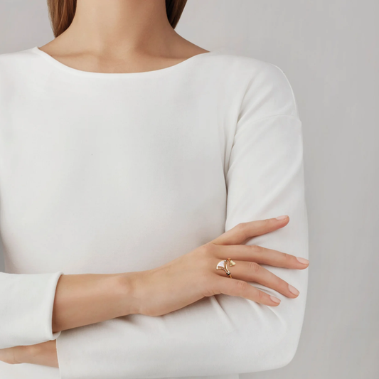 Buy Authentic Lalique Lalique Larcade Ring - Clear Crystal 18K Gold Plated Jewelry - FormFluent Sydney Australia