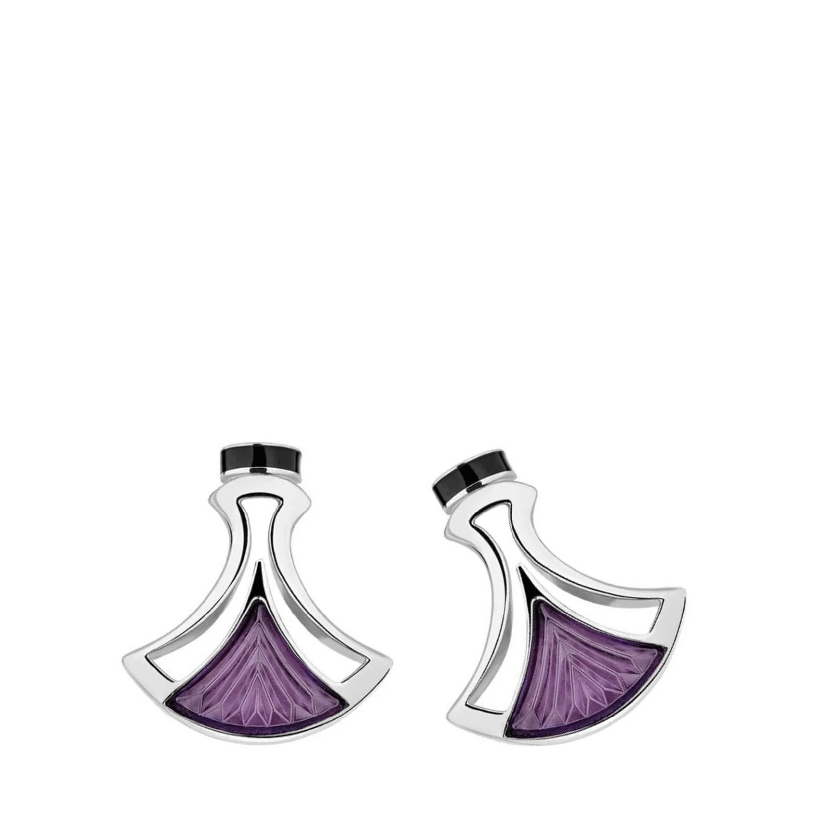 Lalique Larcade Stud Earrings - Dusk Purple Crystal, Silver Jewelry by  Lalique at   FormFluent Sydney, Australia