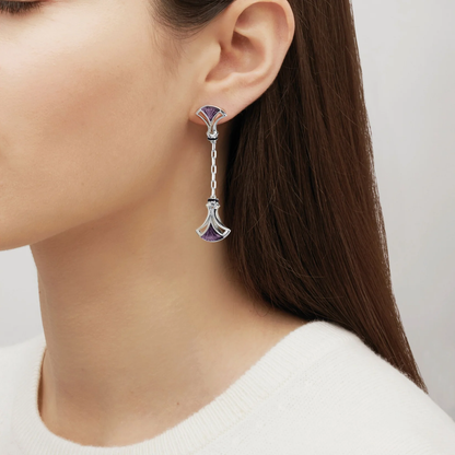 Lalique Larcade Earrings - Dusk Purple Crystal, Silver Jewelry by  Lalique at   FormFluent Sydney, Australia