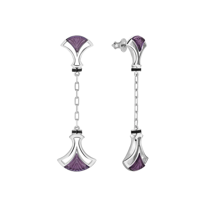 Lalique Larcade Earrings - Dusk Purple Crystal, Silver Jewelry by  Lalique at   FormFluent Sydney, Australia
