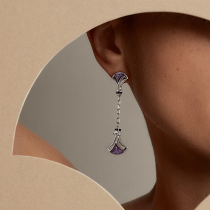 Lalique Larcade Earrings - Dusk Purple Crystal, Silver Jewelry by  Lalique at   FormFluent Sydney, Australia