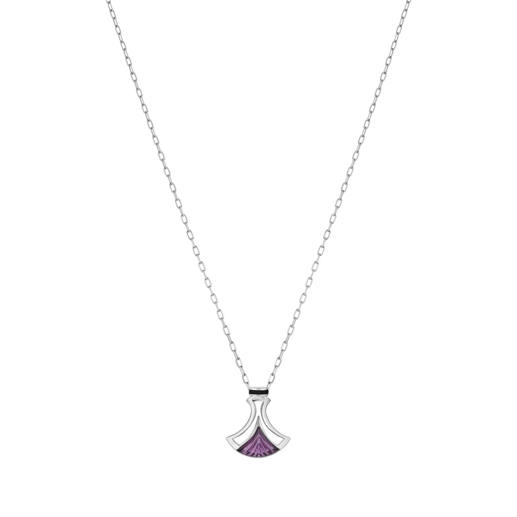 Lalique Larcade Pendant Necklace - Dusk Purple Crystal Silver Jewelry by  Lalique at   FormFluent Sydney, Australia