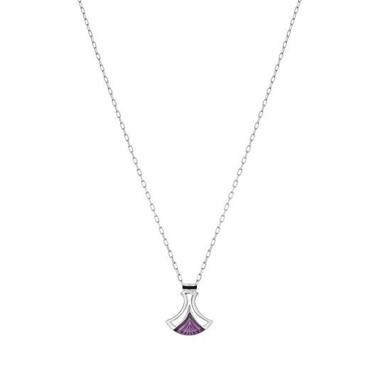 Lalique Larcade Pendant Necklace - Dusk Purple Crystal Silver Jewelry by  Lalique at   FormFluent Sydney, Australia