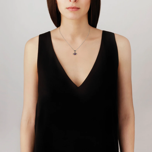 Lalique Larcade Pendant Necklace - Dusk Purple Crystal Silver Jewelry by  Lalique at   FormFluent Sydney, Australia