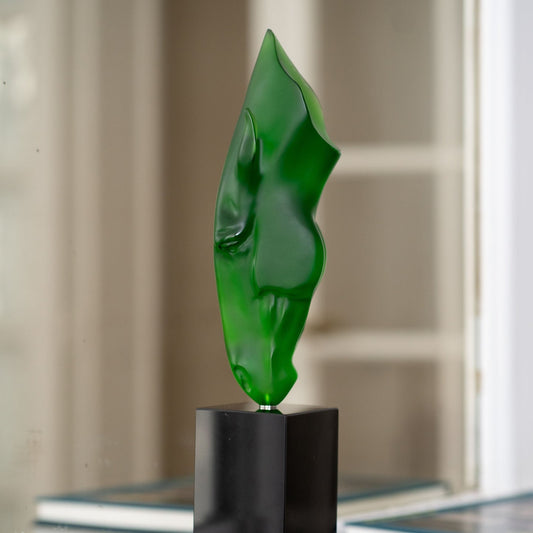 Lalique Large Still Water by Nic Fiddian Green & Lalique Green Crystal Numbered Edition - FormFluent