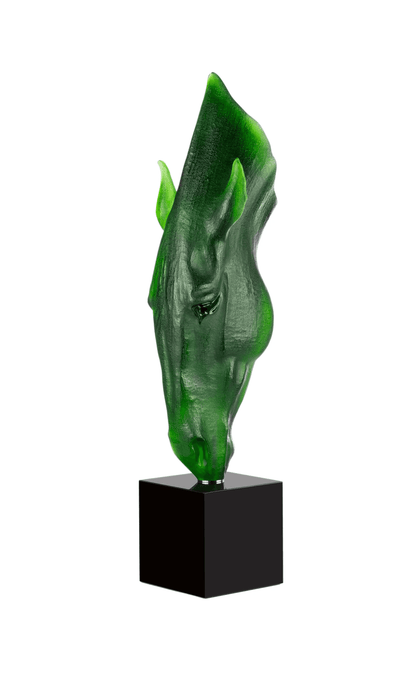 Lalique Large Still Water by Nic Fiddian Green & Lalique Green Crystal Numbered Edition Sculpture by  Lalique at   FormFluent Sydney, Australia