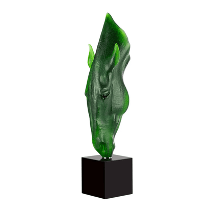 Lalique Large Still Water by Nic Fiddian Green & Lalique Green Crystal Numbered Edition Sculpture by  Lalique at   FormFluent Sydney, Australia
