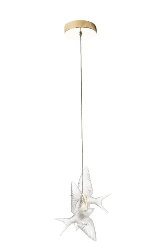 Lalique Hirondelles Swallows Ceiling Lamp Lighting by  Lalique at   FormFluent Sydney, Australia