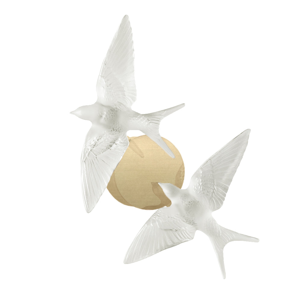 Lalique 2 Hirondelles Swallow Birds Wall Sconce Lighting FormFluent Sydney Australia