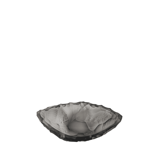 Lalique Silex Bowl Small Size - Grey Crystal Bowl by  Lalique at   FormFluent Sydney, Australia