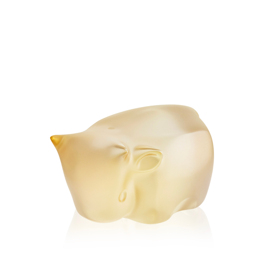 Lalique Niu Wang Wang Ox Sculpture - Gold luster crystal by Han Meilin, 2025
