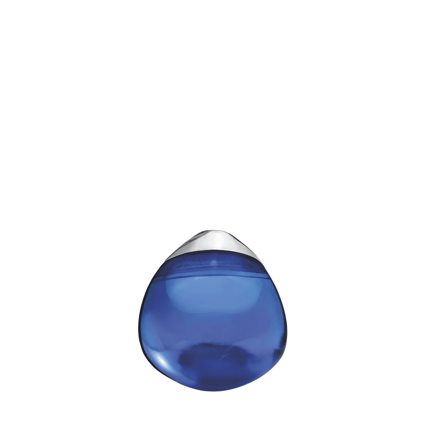Lalique Cabochon Earrings - Cap Ferrat Blue Crystal Silver Jewelry by  Lalique at   FormFluent Sydney, Australia