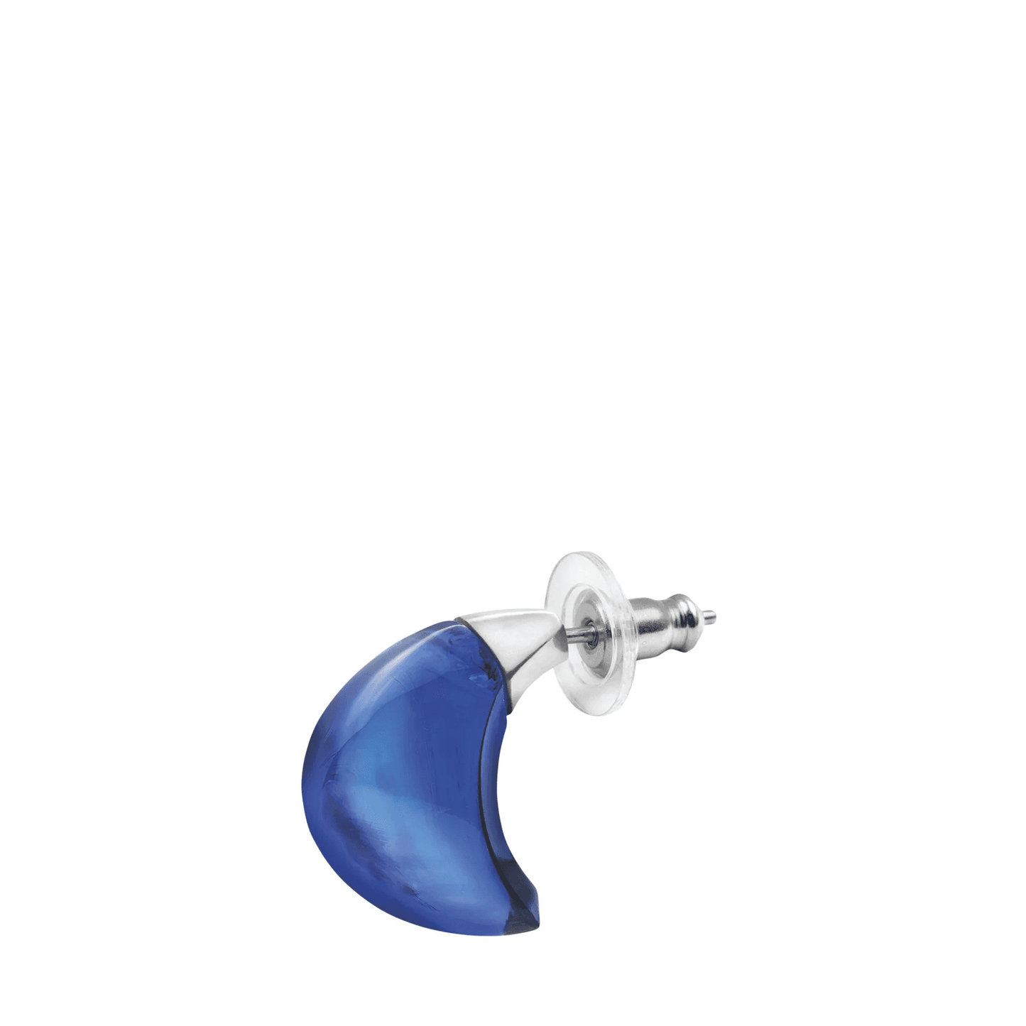 Lalique Cabochon Earrings - Cap Ferrat Blue Crystal Silver Jewelry by  Lalique at   FormFluent Sydney, Australia