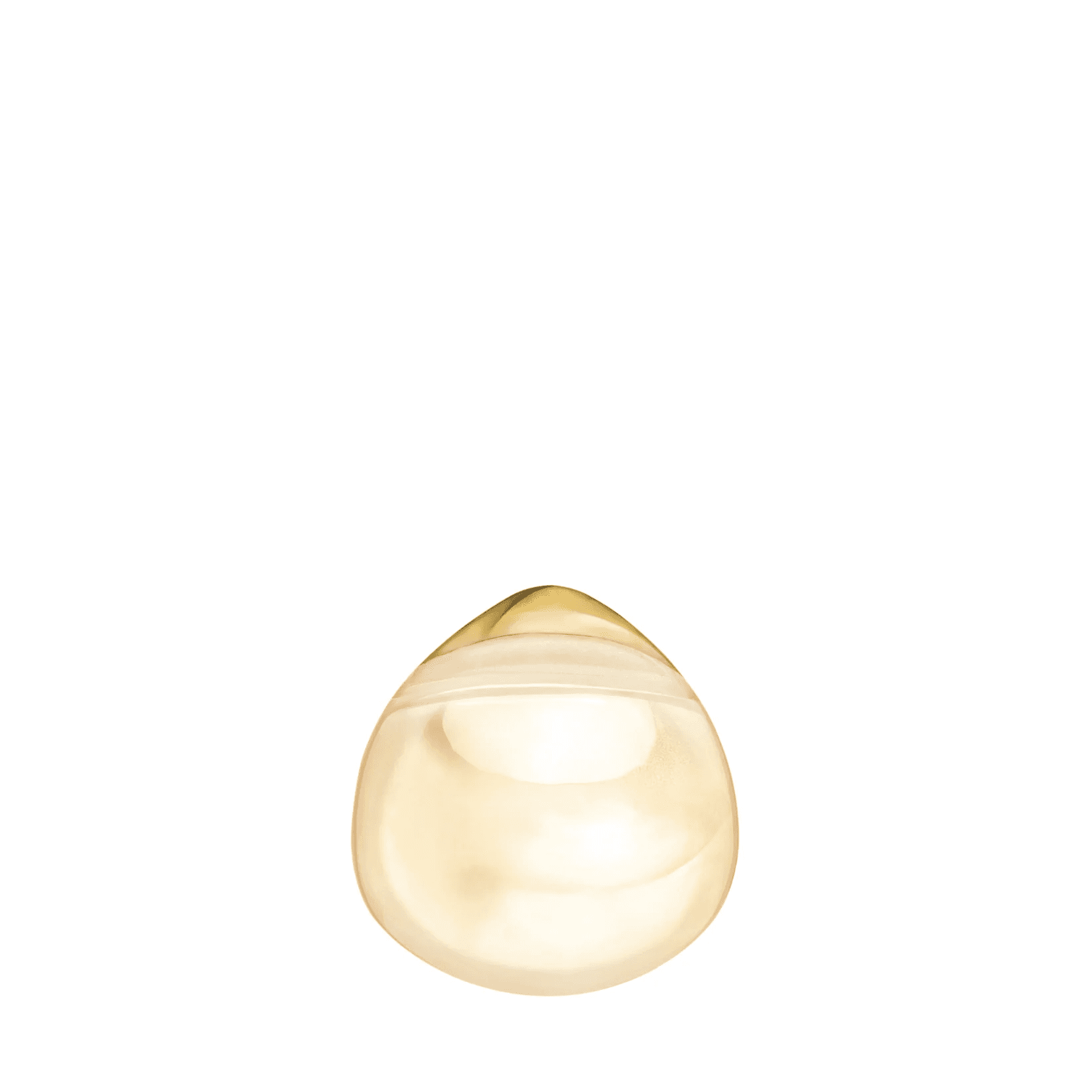 Lalique Cabochon Earrings - Gold Lustre Crystal 18K Yellow Gold Plated Jewelry by  Lalique at   FormFluent Sydney, Australia