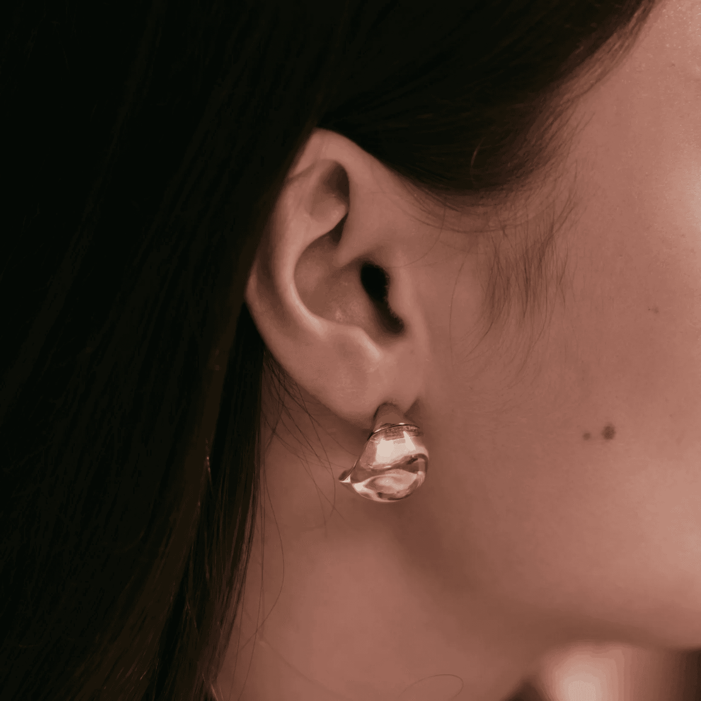 Lalique Cabochon Earrings - Gold Lustre Crystal 18K Yellow Gold Plated Jewelry by  Lalique at   FormFluent Sydney, Australia