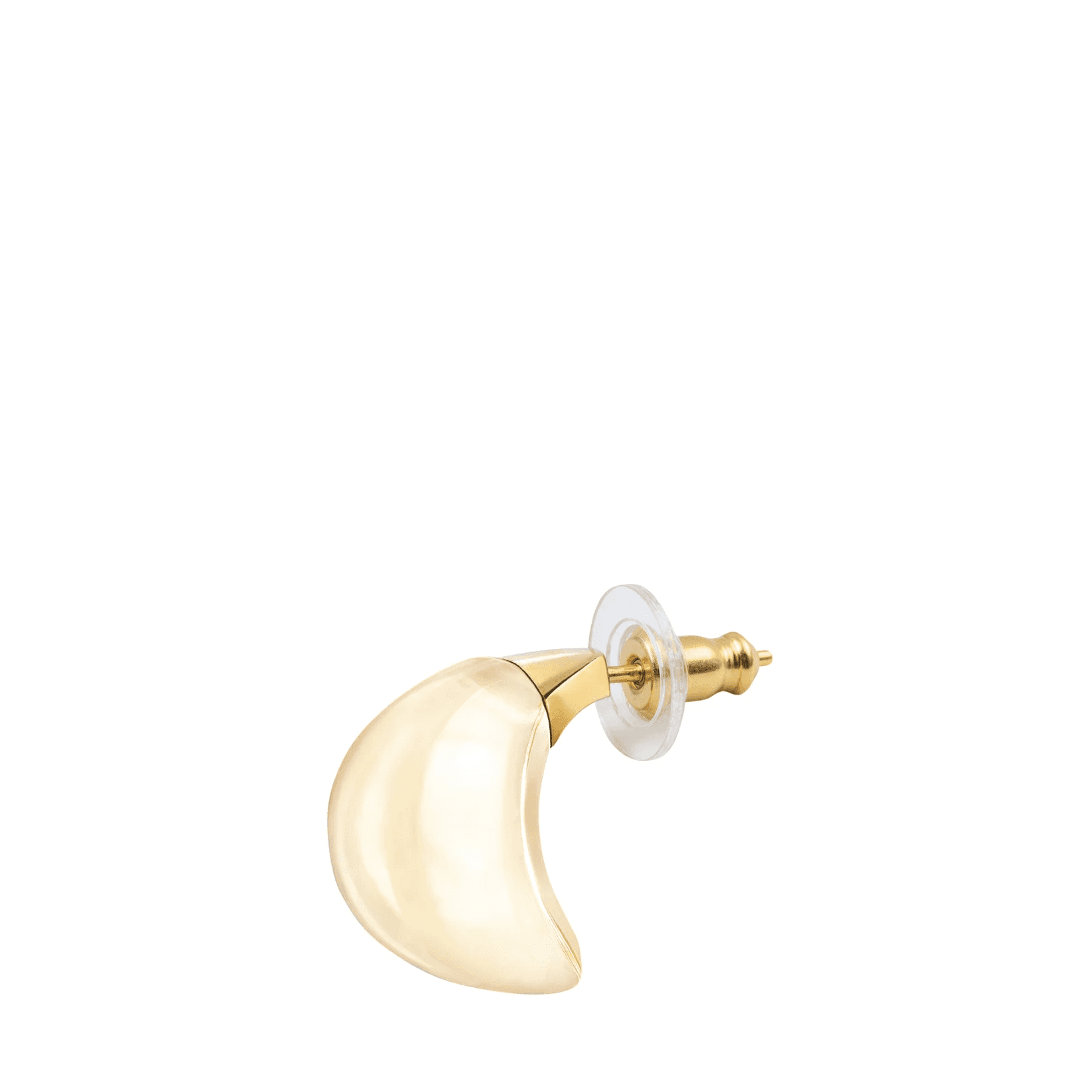Lalique Cabochon Earrings - Gold Lustre Crystal 18K Yellow Gold Plated Jewelry by  Lalique at   FormFluent Sydney, Australia