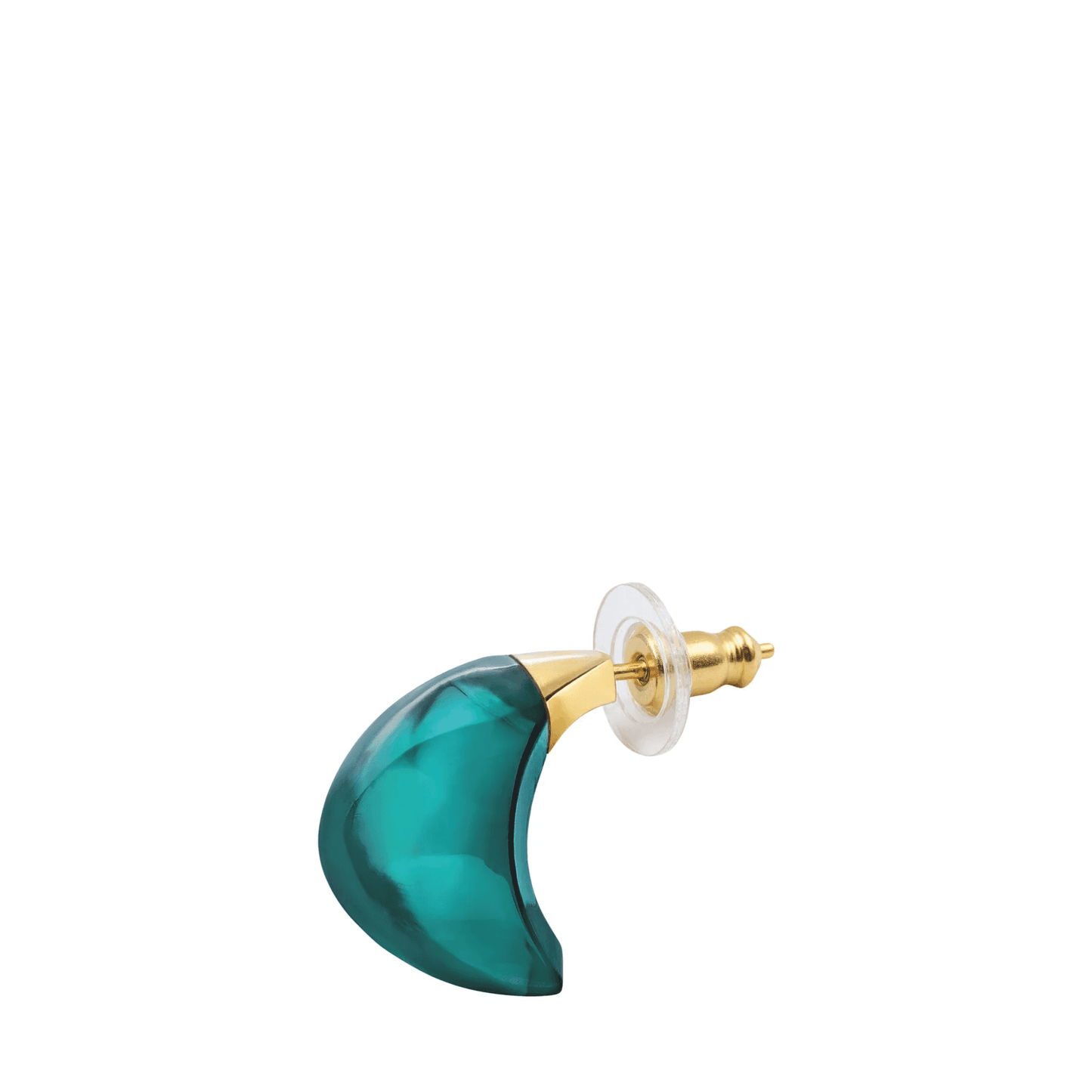 Lalique Cabochon Earrings - Deep Green Crystal 18K Yellow Gold Plated Jewelry by  Lalique at   FormFluent Sydney, Australia