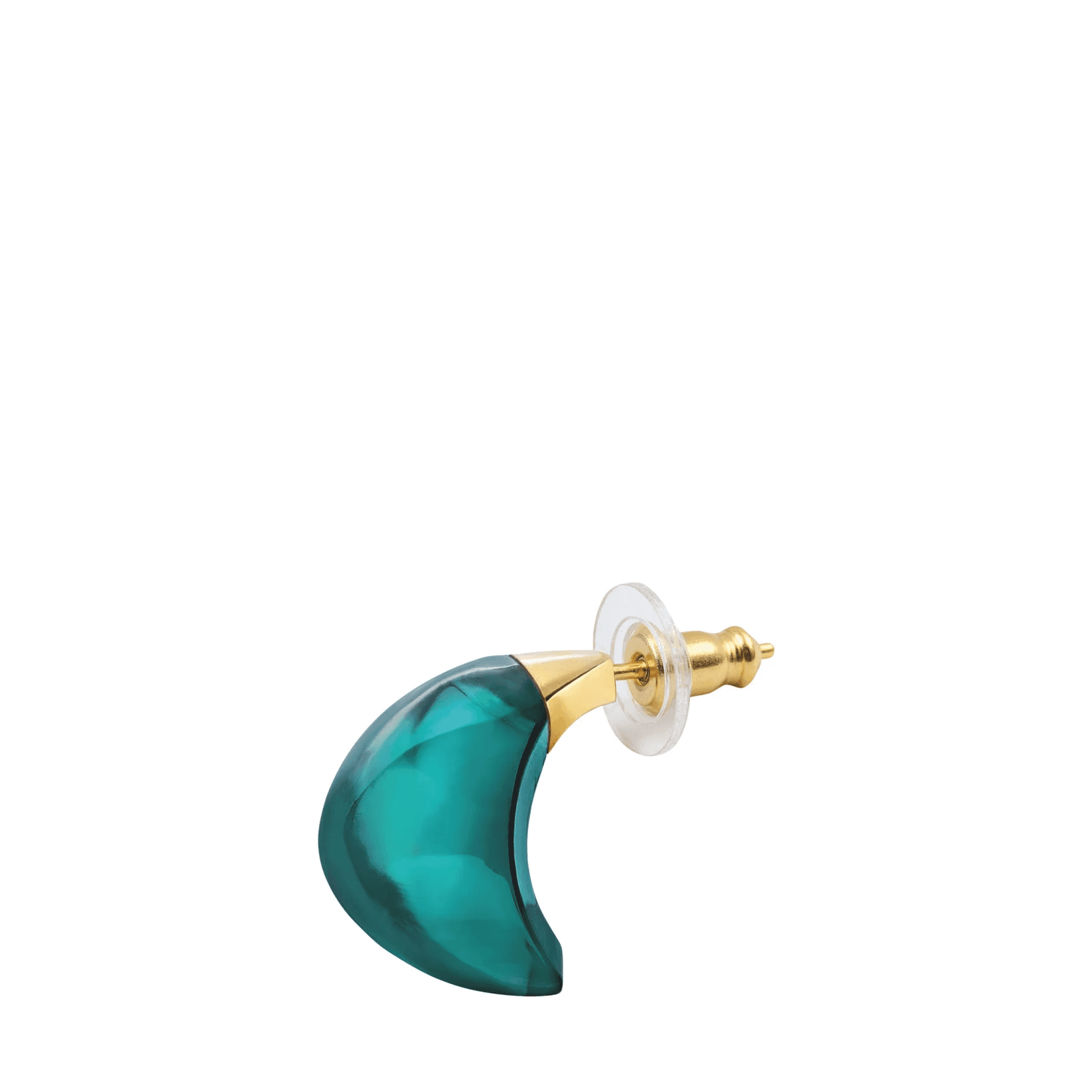 Lalique Cabochon Earrings - Deep Green Crystal 18K Yellow Gold Plated Jewelry by  Lalique at   FormFluent Sydney, Australia