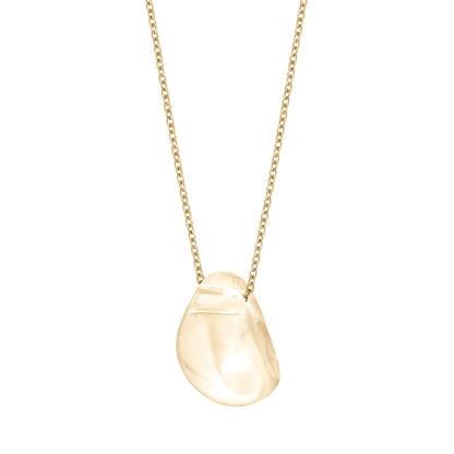 Lalique Cabochon Pendant Necklace - Gold Lustre Crystal 18K Yellow Gold Plated Jewelry by  Lalique at   FormFluent Sydney, Australia