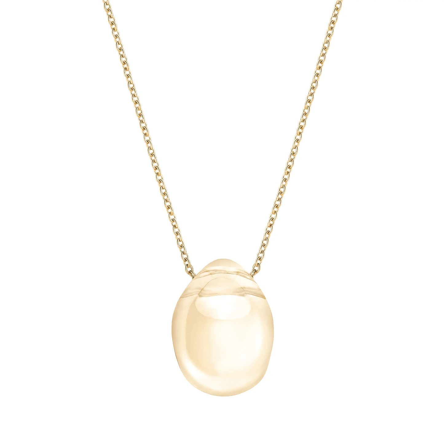 Lalique Cabochon Pendant Necklace - Gold Lustre Crystal 18K Yellow Gold Plated Jewelry by  Lalique at   FormFluent Sydney, Australia