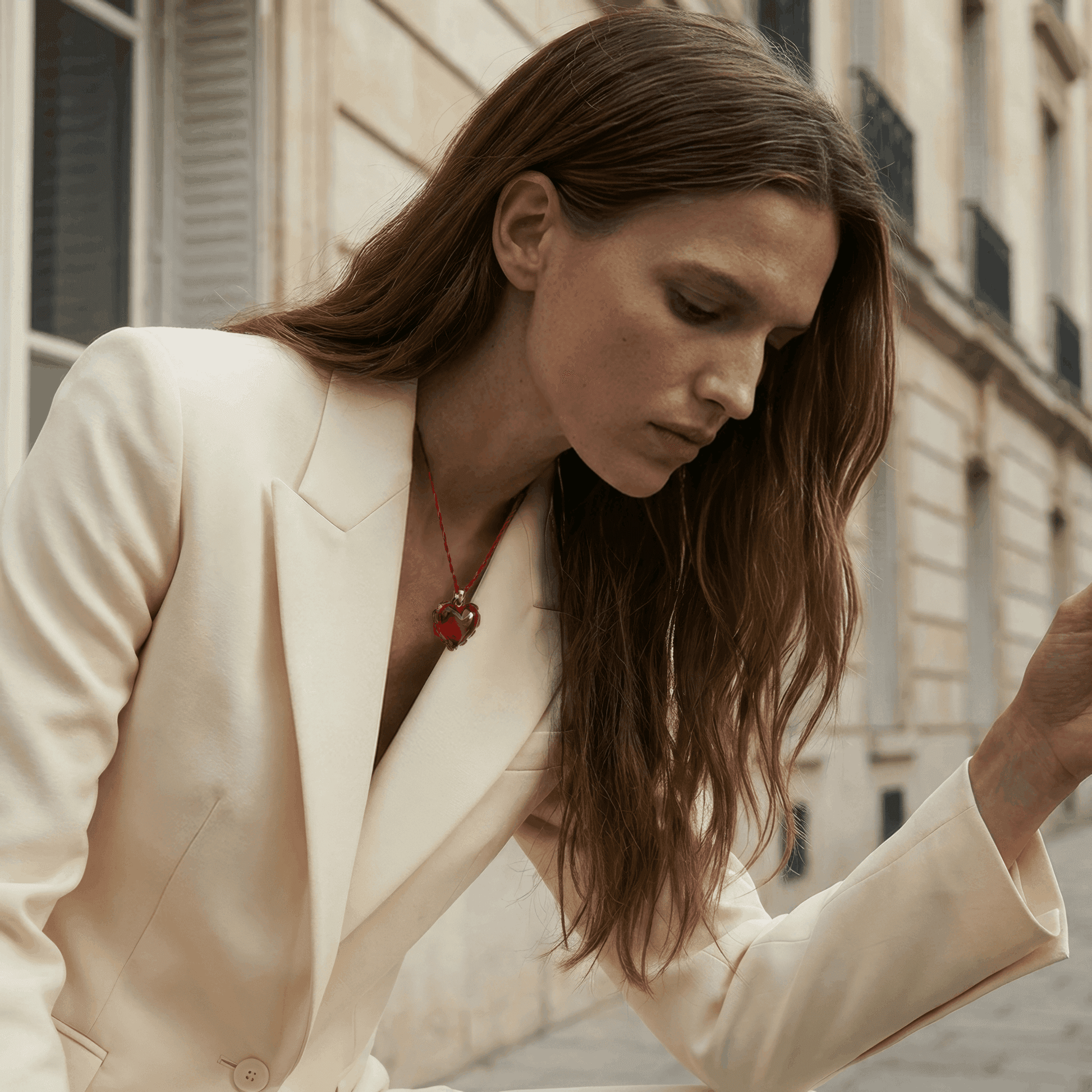  Lalique Souffle d'Amour Pendant Red Crystal 18K Yellow Gold Plated Jewelry by Lalique at  FormFluent