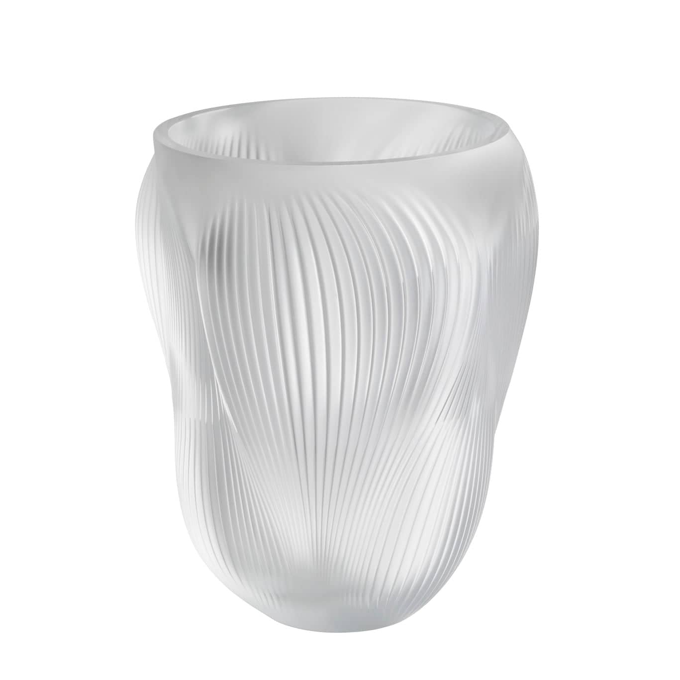 Lalique Alizé Large Vase Clear Crystal Vase by  Lalique at   FormFluent Sydney, Australia