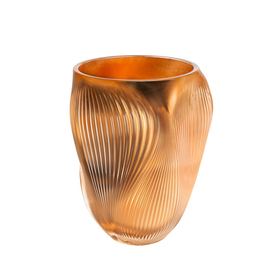  Lalique Alizé Large Vase with pink gold leaves - Limited and Numbered Edition Vase by Lalique at  FormFluent