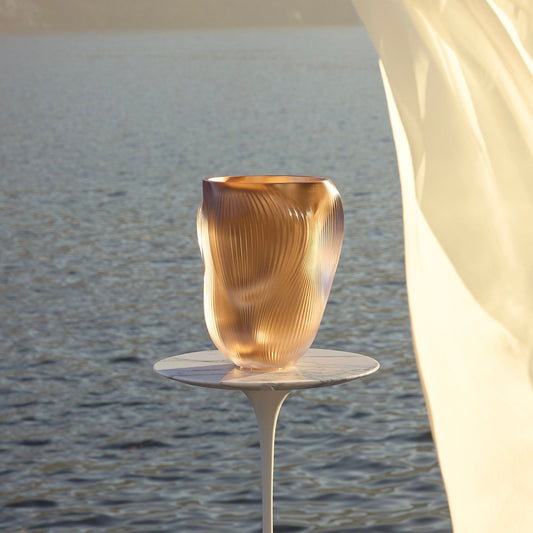  Lalique Alizé Large Vase with pink gold leaves - Limited and Numbered Edition Vase by Lalique at  FormFluent