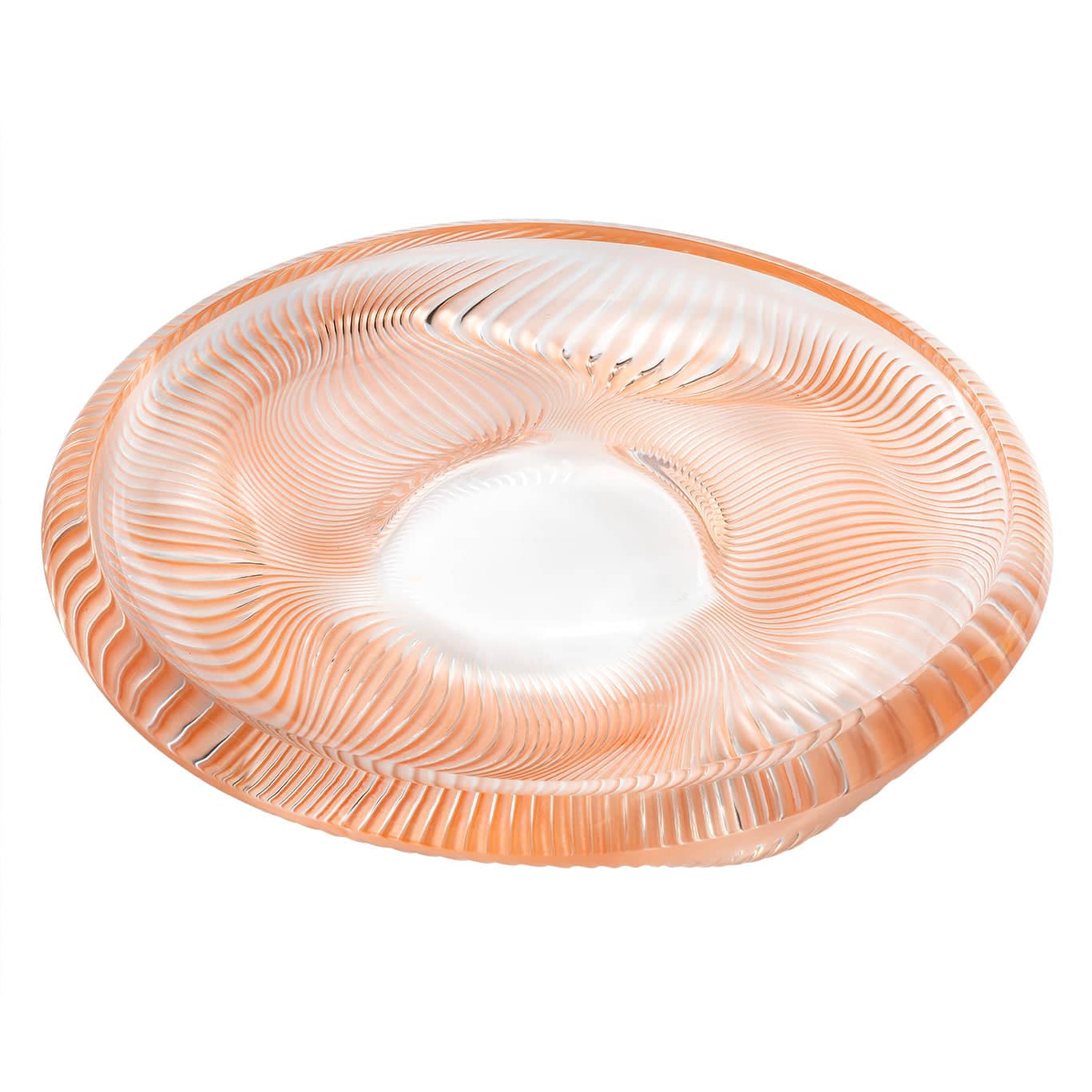 Lalique Alizé Bowl Clear with Coral Patina Crystal Bowl by  Lalique at   FormFluent Sydney, Australia