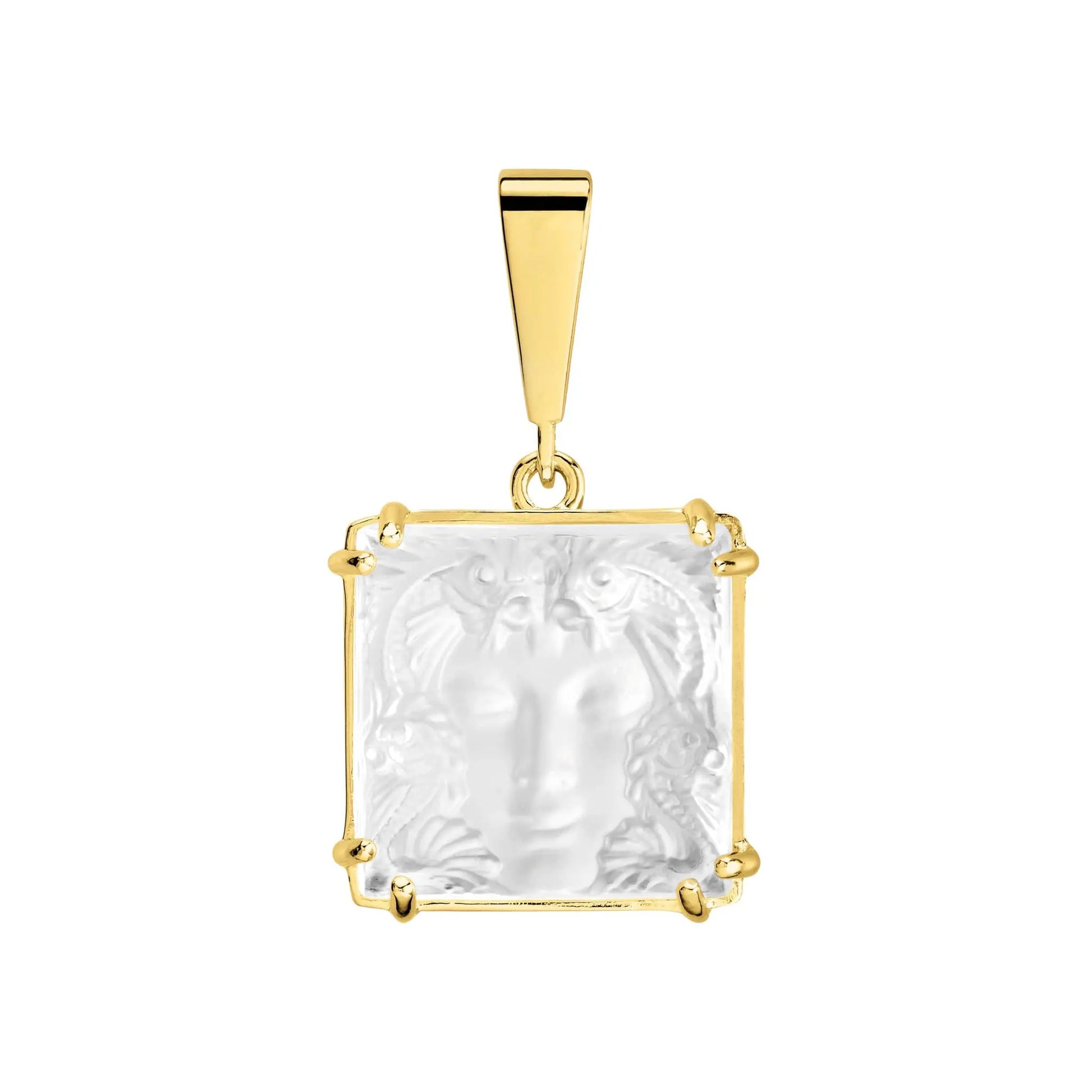 Lalique Aréthuse Pendant Clear Crystal 18K Yellow Gold Plated Jewelry by Lalique at  FormFluent Sydney, Australia