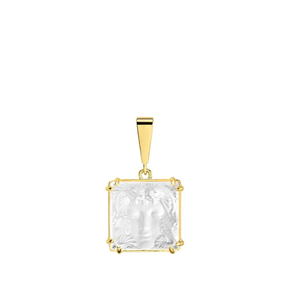 Lalique Aréthuse Pendant Clear Crystal 18K Yellow Gold Plated Jewelry by Lalique at  FormFluent Sydney, Australia
