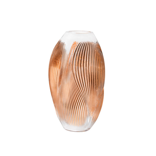  Lalique Alizé Vase with pink gold leaves - Limited and Numbered Edition Vase by Lalique at  FormFluent