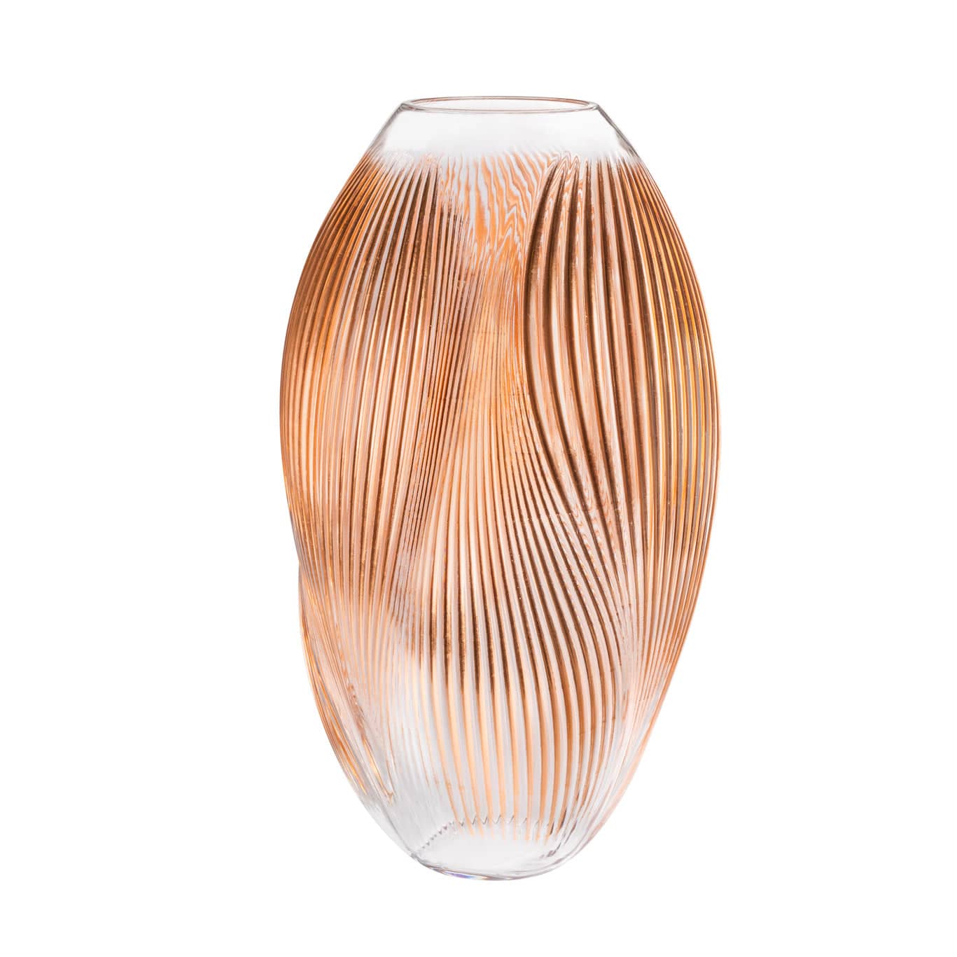 Lalique Alizé XXL Vase with Pink Gold Leaves Limited Edition Vase by  Lalique at   FormFluent Sydney, Australia