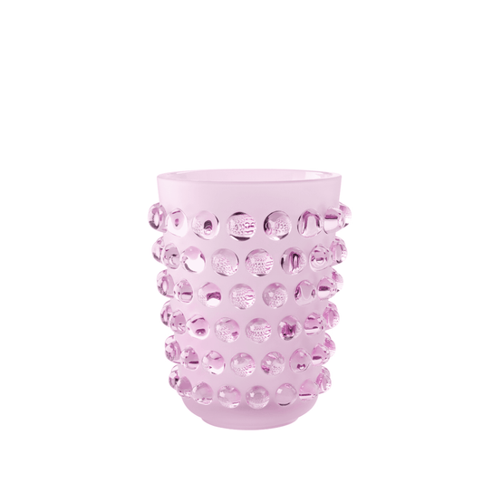 Lalique Mossi Vase Pink Lustre Crystal Vase by  Lalique at   FormFluent Sydney, Australia