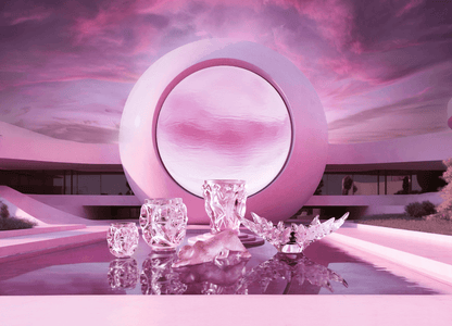 Lalique Champs-Élysées Small Bowl Pink Lustre Crystal Bowl by  Lalique at   FormFluent Sydney, Australia