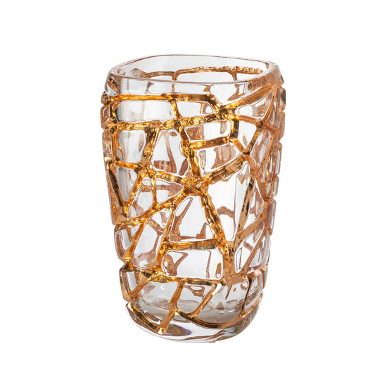 Lalique Magnitude Grand Vase With Pink Gold Leaves Limited Edition Vase by  Lalique at   FormFluent Sydney, Australia