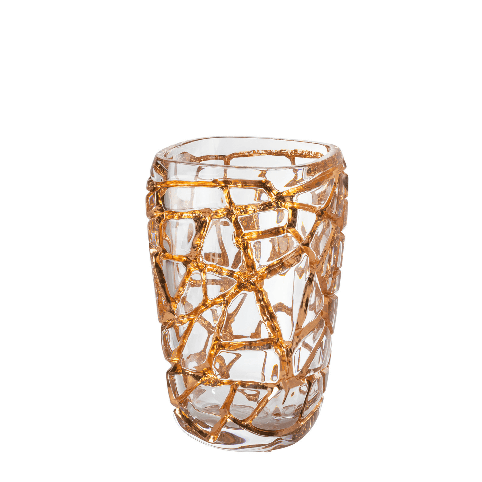 Lalique Magnitude Grand Vase With Pink Gold Leaves Limited Edition Vase by  Lalique at   FormFluent Sydney, Australia