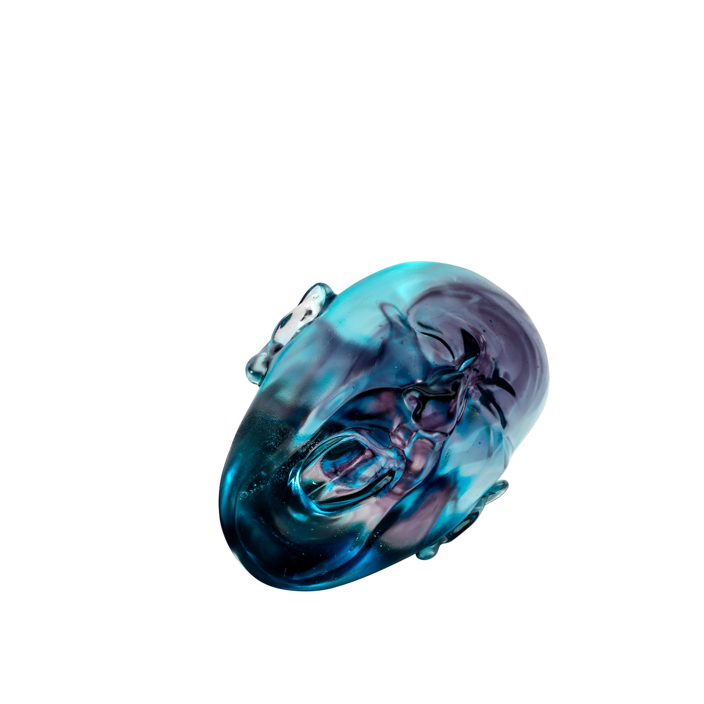 Lalique Yawning Man Blue Crystal Fang Lijun Lost Wax Limited Edition