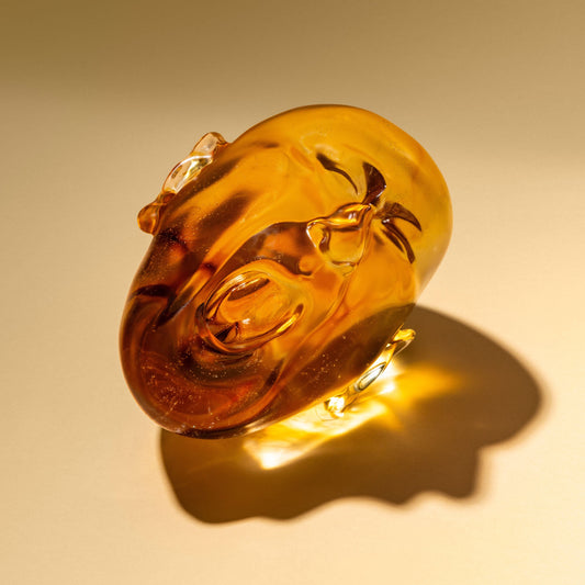Lalique Yawning Man Amber Crystal Fang Lijun Lost Wax Limited Edition - FormFluent